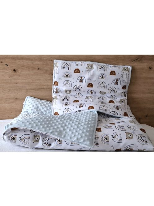 Szivárvány maci-minky-prémium pamutvászon-6 darabos szett