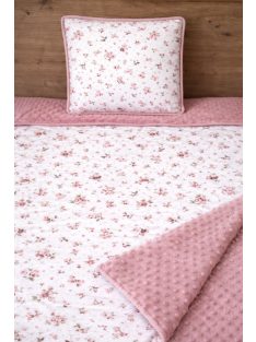 Sziromtánc mályva-minky, pamutvászon takaró párna szett