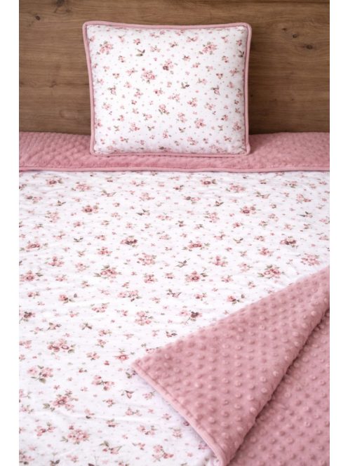 Sziromtánc mályva-minky, pamutvászon takaró párna szett