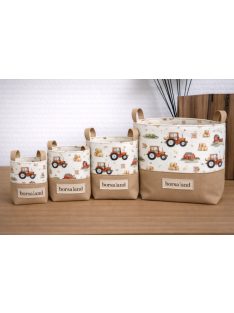 Piros traktor- kocka tárolók