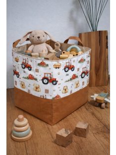 Játék tárolók-nagykocska-piros traktorok