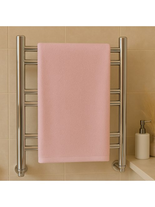 Prémium kézműves frottír törölköző – egyedi méretben, ripsz szalaggal szegve-rózsaszín /nagy méret/