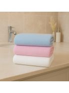 Prémium kézműves frottír törölköző – egyedi méretben, ripsz szalaggal szegve-rózsaszín /nagy méret/