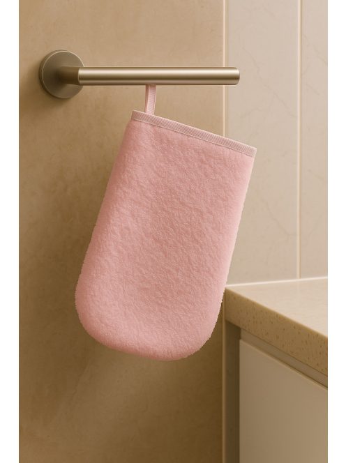 Prémium kézműves frottír törölköző – egyedi méretben, ripsz szalaggal szegve-rózsaszín /nagy méret/