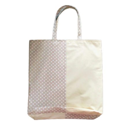 Hangulat pitty-pötty drapp kifordítható textil táska.
