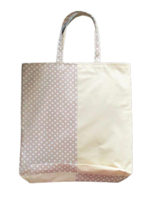 Hangulat pitty-pötty drapp kifordítható textil táska.