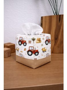 Zsebkendő tároló-piros traktor