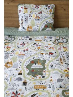   Autópálya-zsálya dupla géz,pamutvászon takaró szett-vatelinnel összevarrva