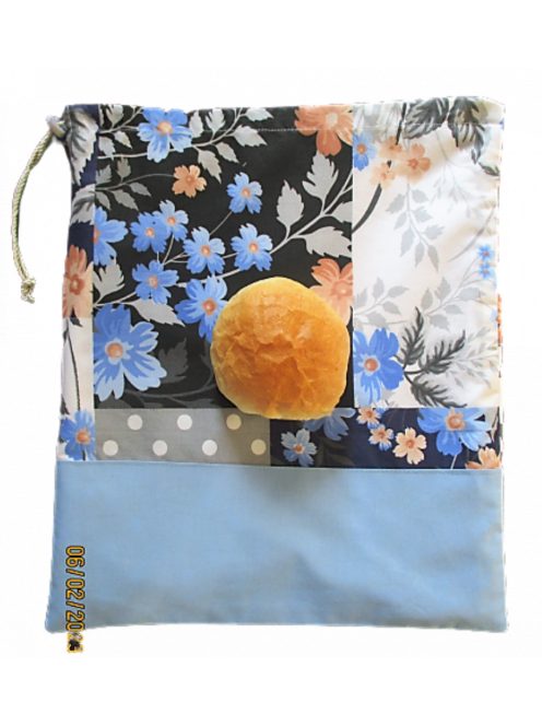 Kék virágok, frissen tartó okö kenyeres zsák.