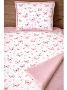 Pillangók mályva-Pamutvászon takaró párna szett