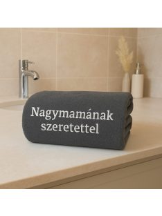   Prémium kézműves frottír törölköző – egyedi méretben, ripsz szalaggal szegve-sötét szürke /nagy méret/