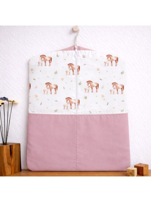 Ovis zsák- Mályva lovacska- Digitális prémium pamutvászonból,dupla zsebbel.