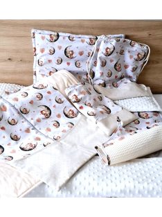   Holdálom,pöttyökkel-minky-prémium pamutvászon-6 darabos szett