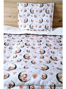   Holdálom,pöttyökkel-minky-prémium pamutvászon-6 darabos szett