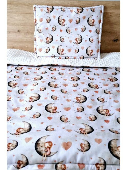 Holdálom,pöttyökkel-minky-prémium pamutvászon-6 darabos szett