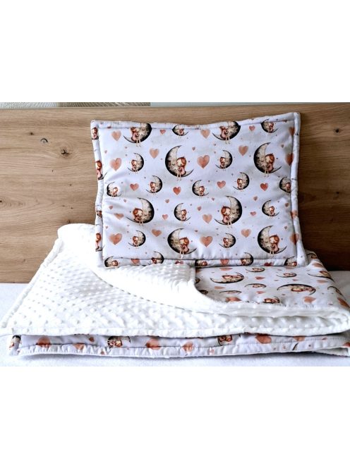 Holdálom,pöttyökkel-minky-prémium pamutvászon-6 darabos szett