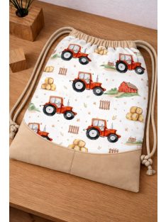   Traktoros, Digitális prémium vászonból, vízhatlan belsővel, zsebbel készült-tornazsák
