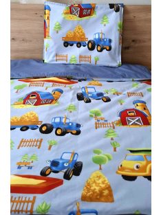   Minőségi pamutvászon ovis kezdő szett – 6 részes-farm kék-szilvakék mintával.