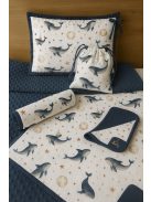 Bálnácskák tenger kékben szett-6 darabos-más színnel és hímzéssel  is kérhető