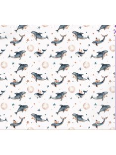   Bálnácskák tenger kékben szett-6 darabos-más színnel és hímzéssel  is kérhető