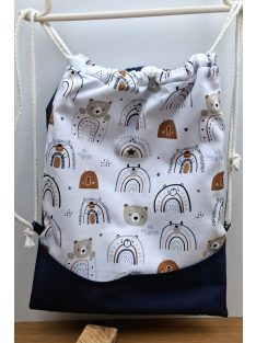   Maci szivárvány, Digitális prémium vászonból, vízhatlan belsővel, zsebbel készült-tornazsák