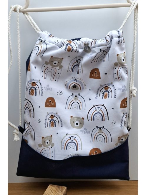 Maci szivárvány, Digitális prémium vászonból, vízhatlan belsővel, zsebbel készült-tornazsák