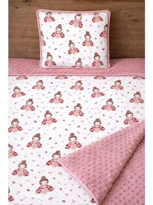 Katica hercegnő mályval-minky, pamutvászon takaró párna szett