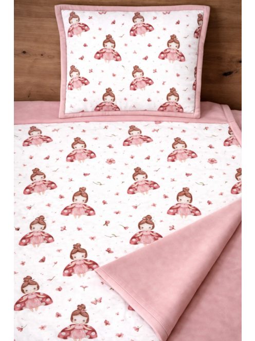 Katica hercegnő,mályva-Pamutvászon takaró párna szett