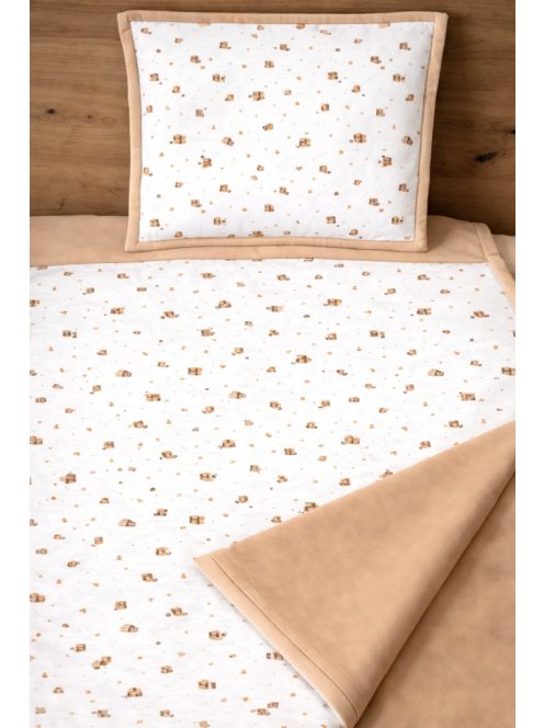 ABC mogyoró-Pamutvászon takaró párna szett