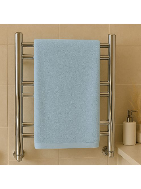 Prémium kézműves frottír törölköző – egyedi méretben, ripsz szalaggal szegve-világos kék /nagy méret/