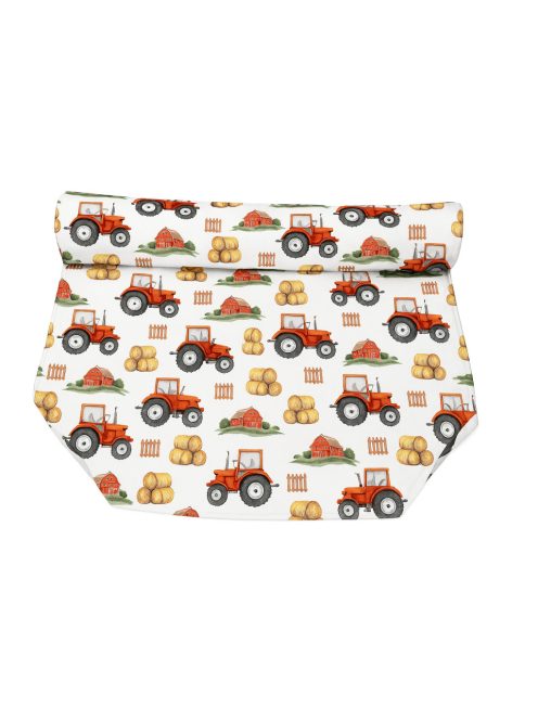 Ovis fektető, piros traktor mintás vízhatlan derékalj prémium pamutvászonból.– kényelmes és praktikus alvóhely az óvodai pihenéshez