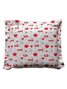 Love, piros szíves kutyusok alvó párna, 42 cm x52 cm