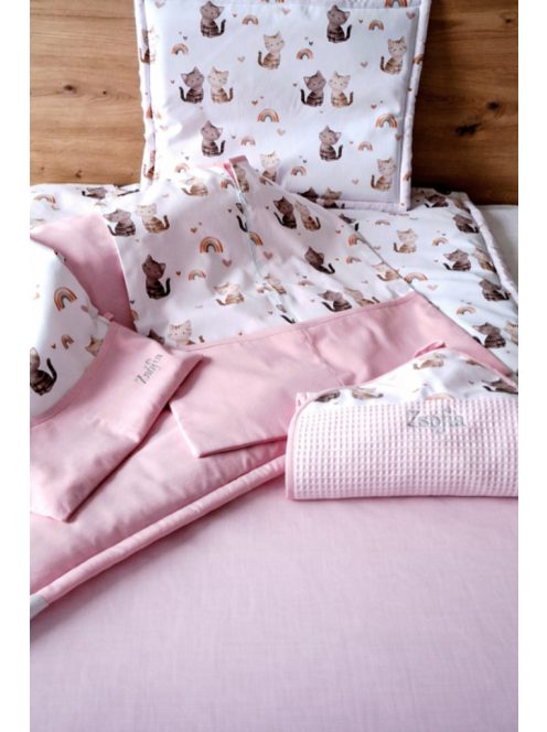 Minőségi pamutvászon ovis kezdő szett – 6 részes-cicás