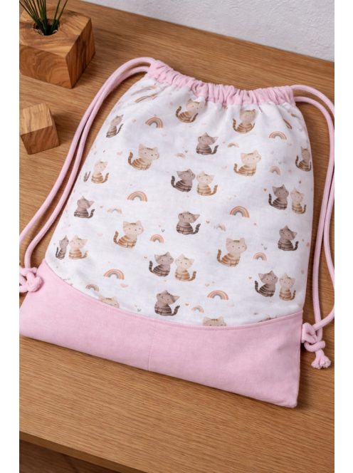 Minőségi pamutvászon ovis kezdő szett – 6 részes-cicás