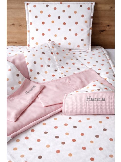 Minőségi pamutvászon ovis kezdő szett – 6 részes-rózsaszín pöttyös