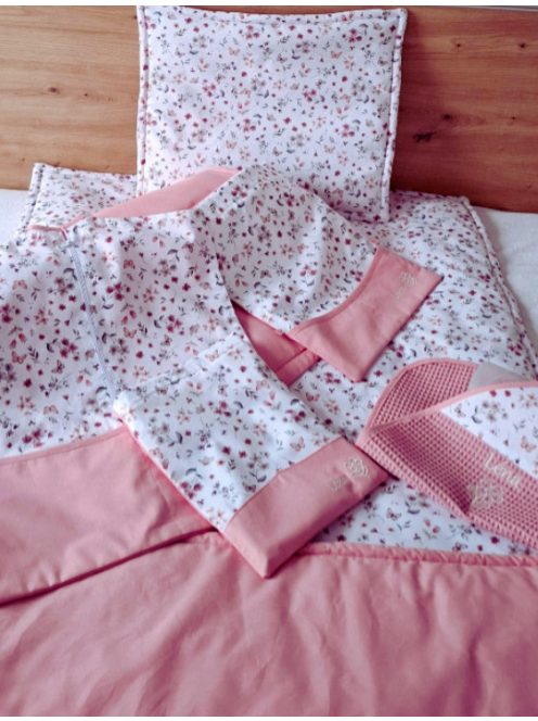 Minőségi pamutvászon ovis kezdő szett – 6 részes,sziromtánc mályva