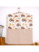 Minőségi pamutvászon ovis kezdő szett – 6 részes-Piros traktor mogyoró