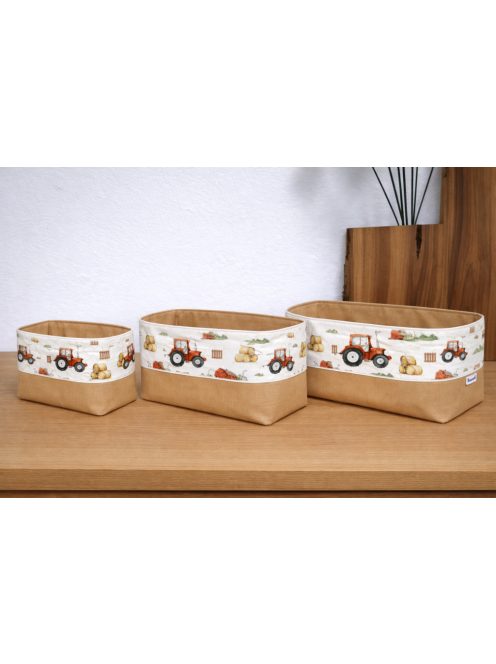 Piros traktor- pelenka tároló