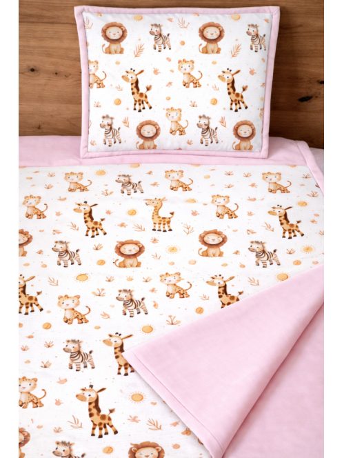 Cukiságok rózsaszín-Pamutvászon takaró párna szett