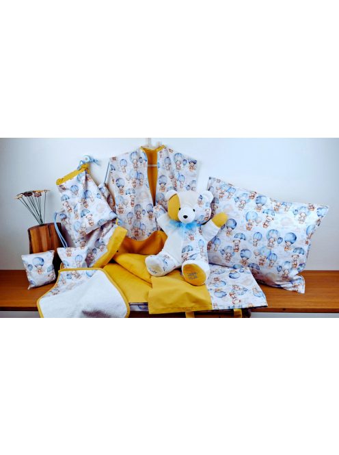 Borsi Emlék maci-utazás a kék hólégballonnal