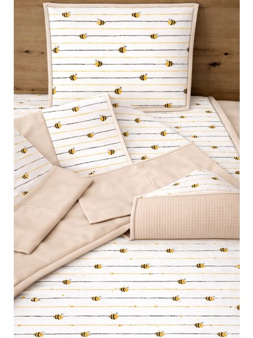 Minőségi pamutvászon ovis kezdő szett – 6 részes-méhecskés