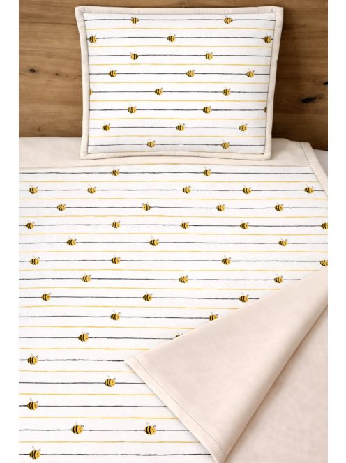 Minőségi pamutvászon ovis kezdő szett – 6 részes-méhecskés